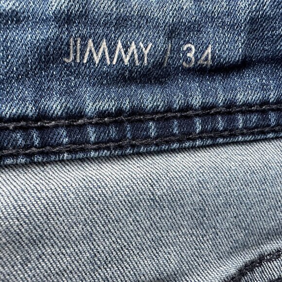 Fidelity Denim Jimmy Distressed Denim Straight Leg Jeans Mens 34 - Picture 8 of 11